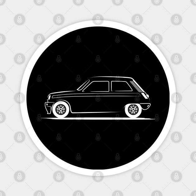 Renault 5 Le Car White Magnet by PauHanaDesign